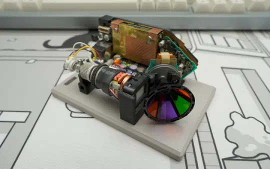 A Very Unique Color Wheel CRT in a Camera Viewfinder